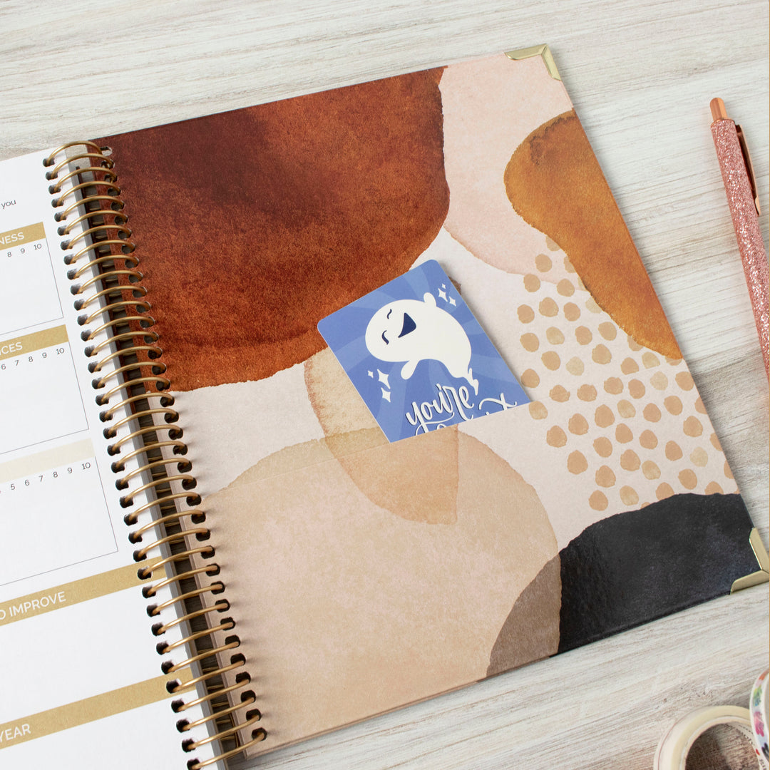 2023-24 Hard Cover Vision Planner®, 7.5" x 9", Earthy Abstract, Blue