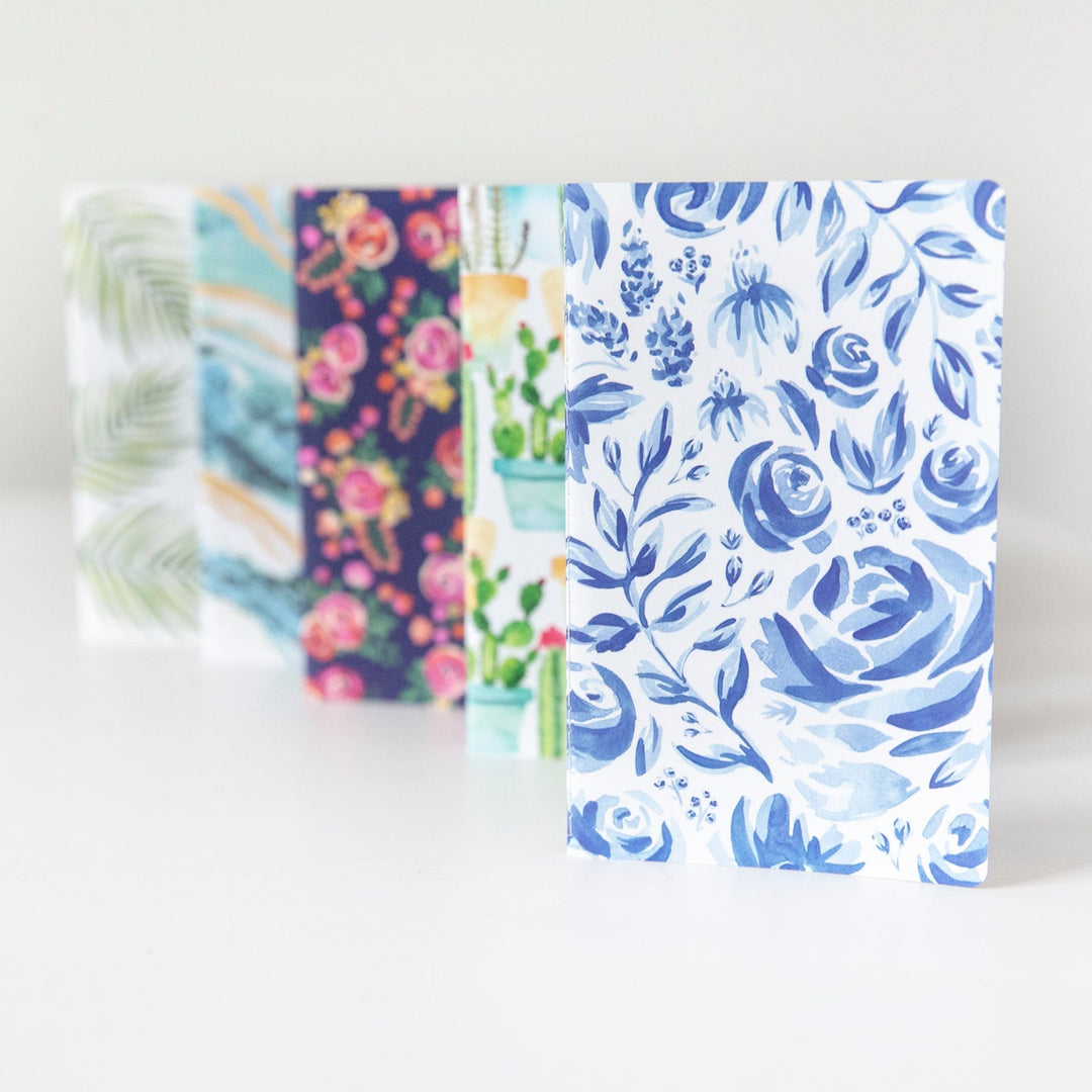 Mini Lined Notebook Set of 5, Assorted Patterns