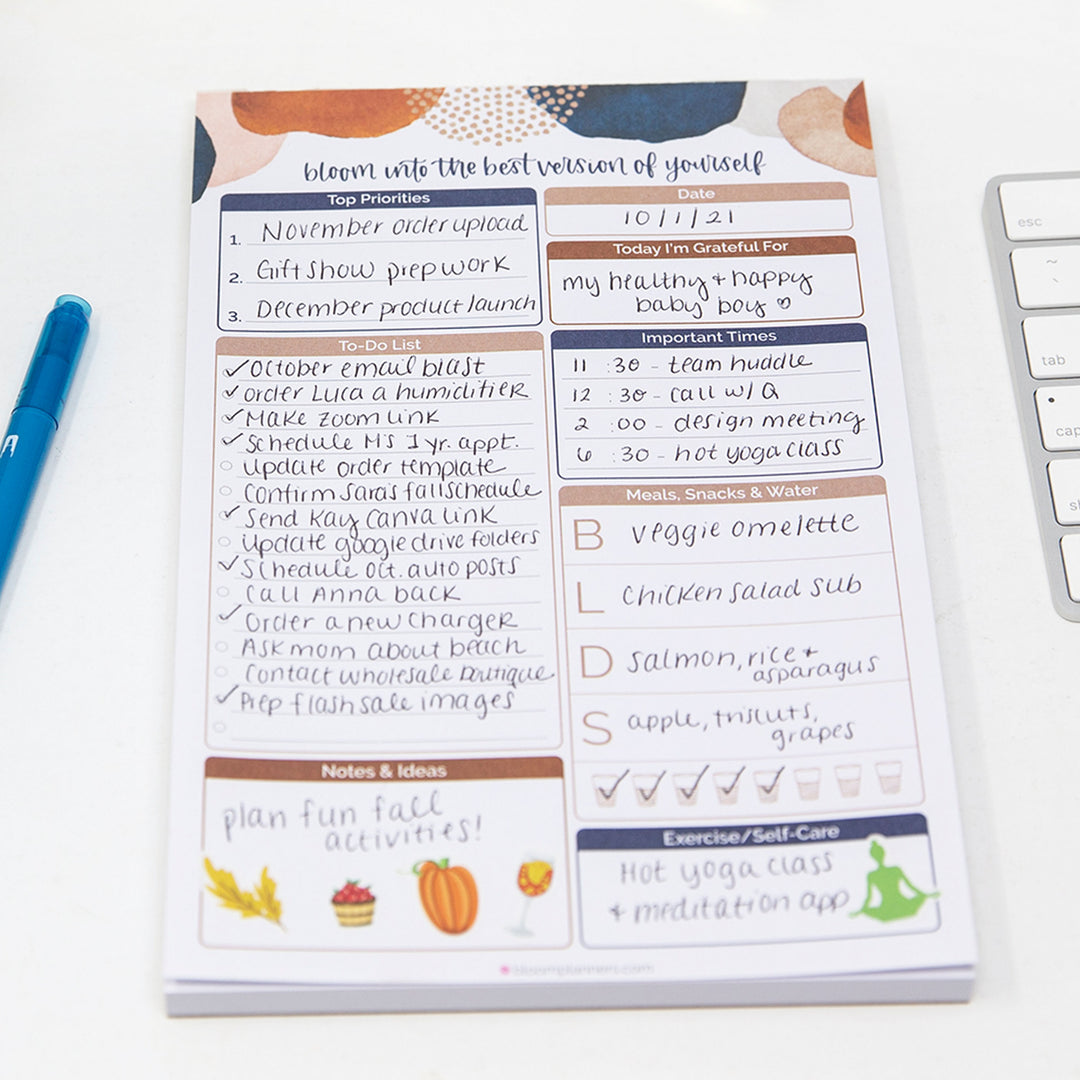 Planning Pad, 6" x 9", Daily Planning System, Earthy Abstract