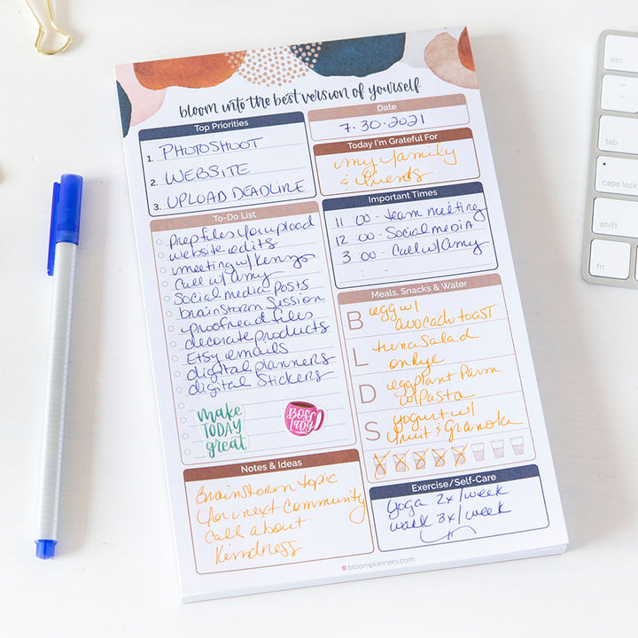 Planning Pad, 6" x 9", Daily Planning System, Earthy Abstract