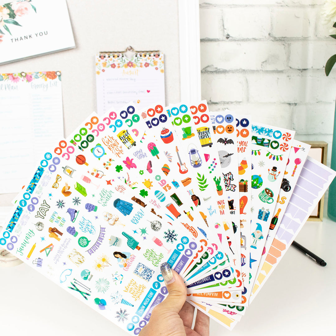 Bloom Daily Planners Productivity Planner Stickers - Variety Sticker Pack - Six Sticker Sheets per Pack!