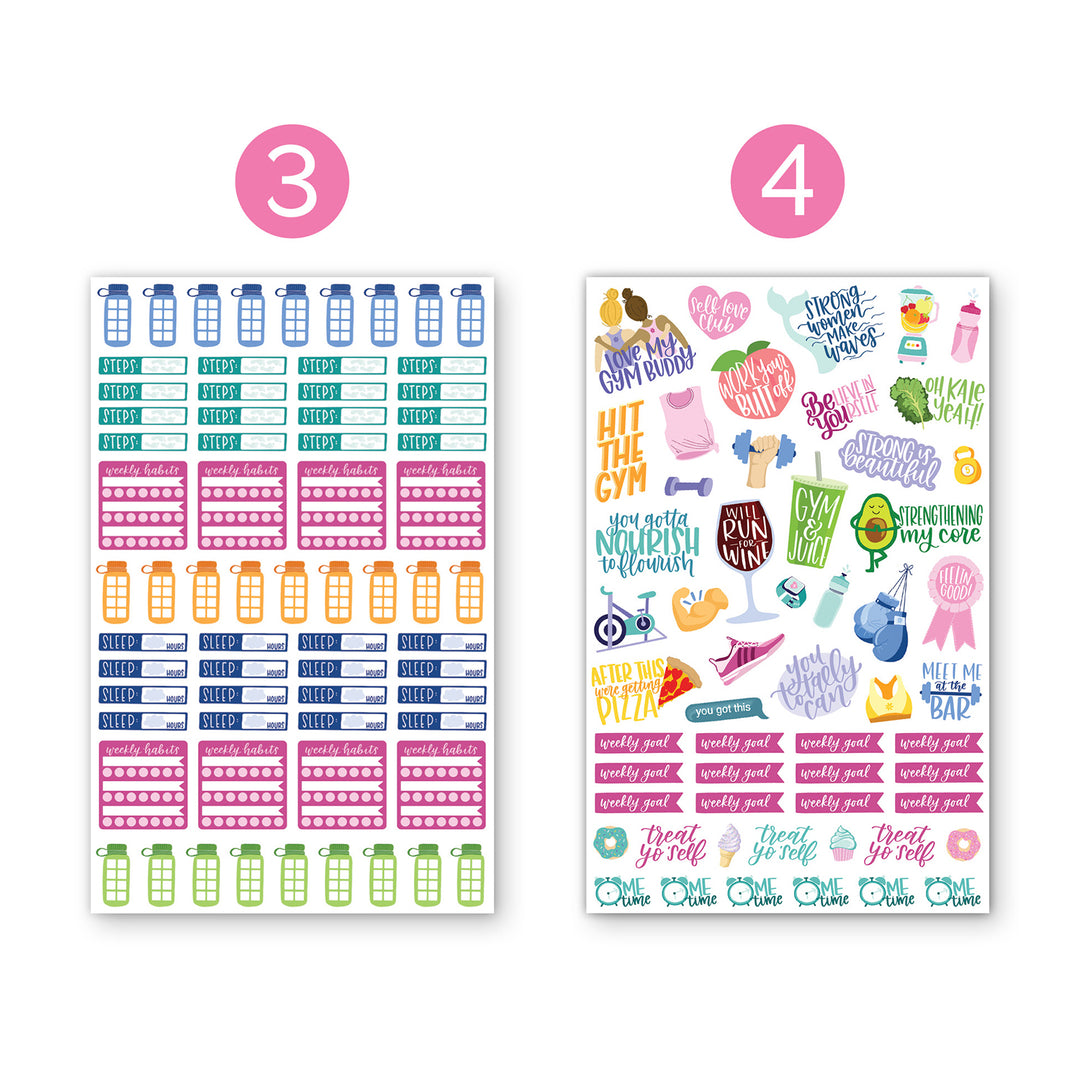 Fitness & Healthy Living Planner Sticker Sheets - bloom daily planners®
