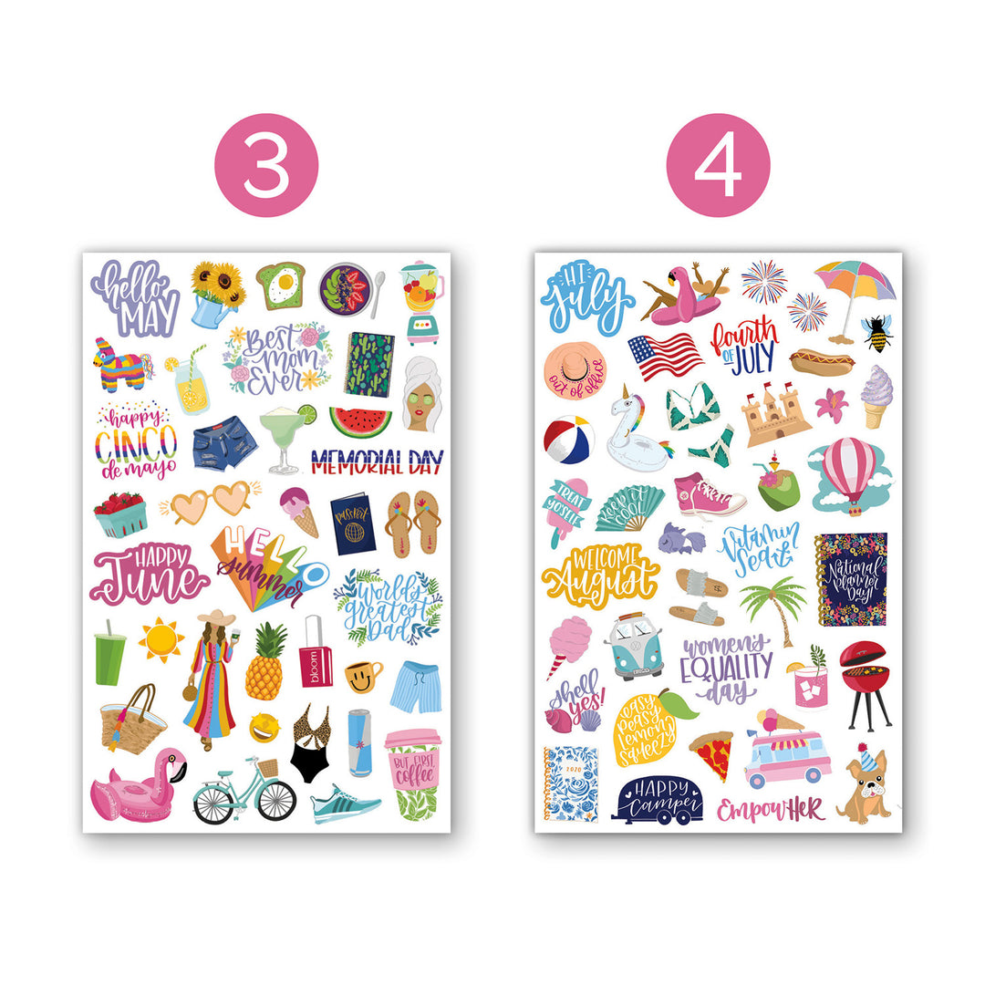 STICKERS Digital Journal Stickers Days of the Week Bundle 4 set of 3 